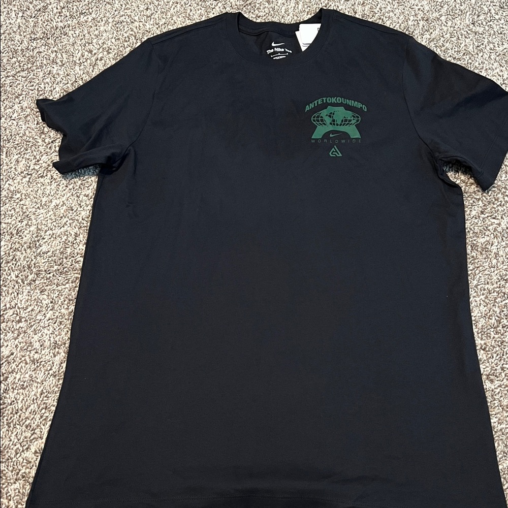 Nike Black T-Shirt with Green Graphic - Antetokounmpo